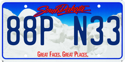 SD license plate 88PN33