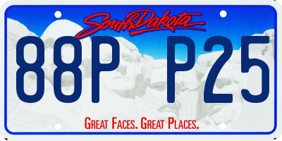 SD license plate 88PP25