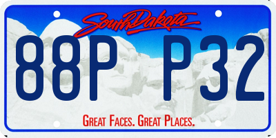 SD license plate 88PP32