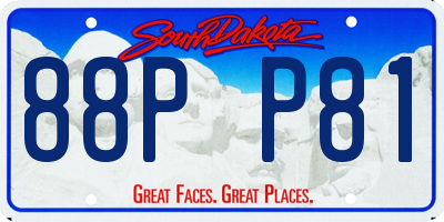 SD license plate 88PP81