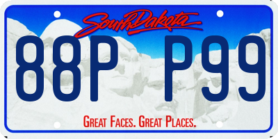 SD license plate 88PP99