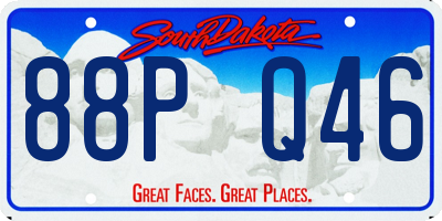 SD license plate 88PQ46