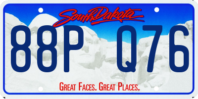 SD license plate 88PQ76