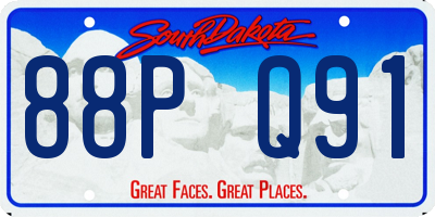 SD license plate 88PQ91