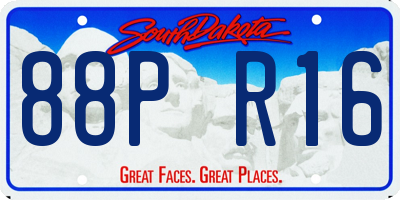 SD license plate 88PR16