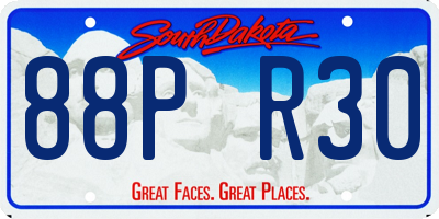 SD license plate 88PR30