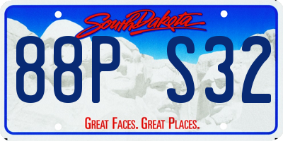 SD license plate 88PS32