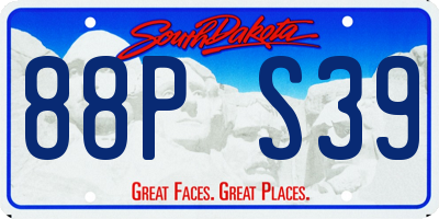 SD license plate 88PS39