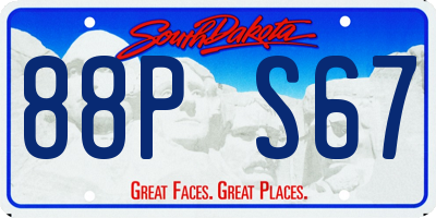 SD license plate 88PS67