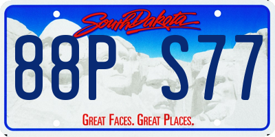 SD license plate 88PS77