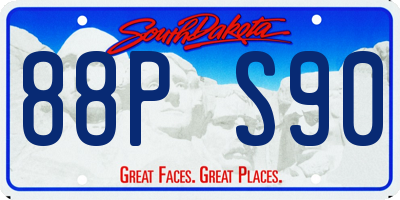 SD license plate 88PS90