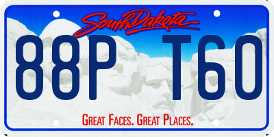 SD license plate 88PT60