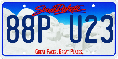 SD license plate 88PU23