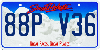 SD license plate 88PV36