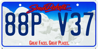 SD license plate 88PV37