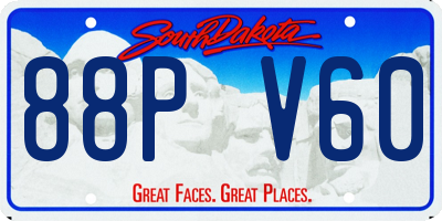 SD license plate 88PV60