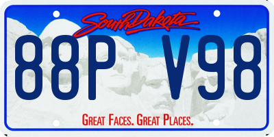 SD license plate 88PV98