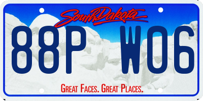 SD license plate 88PW06