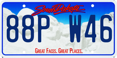 SD license plate 88PW46