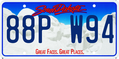 SD license plate 88PW94