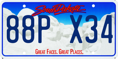 SD license plate 88PX34