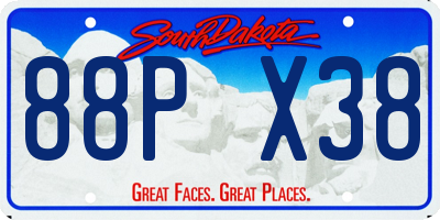 SD license plate 88PX38