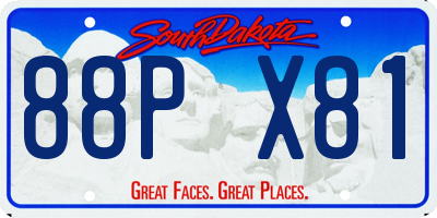 SD license plate 88PX81