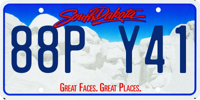 SD license plate 88PY41
