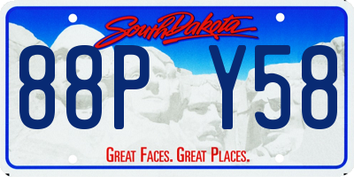 SD license plate 88PY58