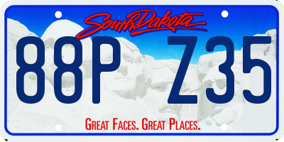 SD license plate 88PZ35