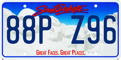 SD license plate 88PZ96