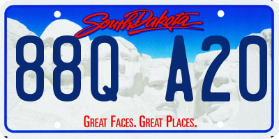 SD license plate 88QA20