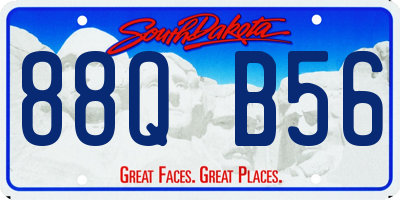 SD license plate 88QB56