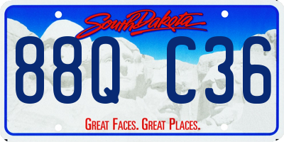 SD license plate 88QC36