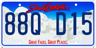 SD license plate 88QD15