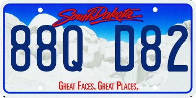 SD license plate 88QD82