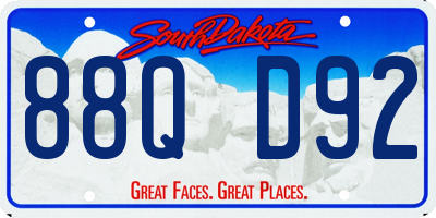 SD license plate 88QD92