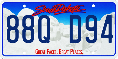 SD license plate 88QD94