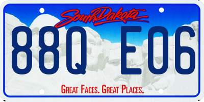 SD license plate 88QE06