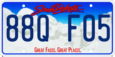 SD license plate 88QF05