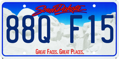 SD license plate 88QF15