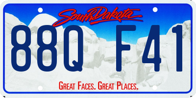 SD license plate 88QF41
