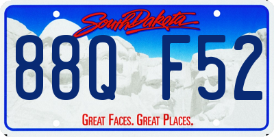 SD license plate 88QF52