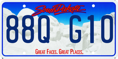 SD license plate 88QG10