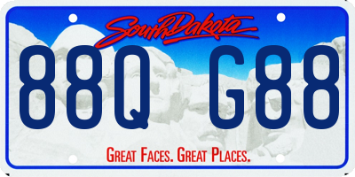 SD license plate 88QG88