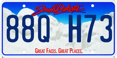 SD license plate 88QH73
