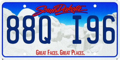 SD license plate 88QI96