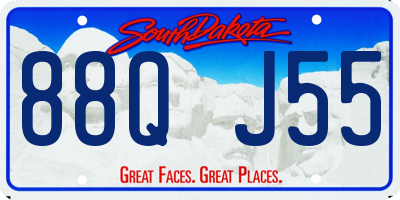SD license plate 88QJ55