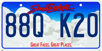 SD license plate 88QK20