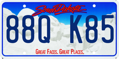 SD license plate 88QK85